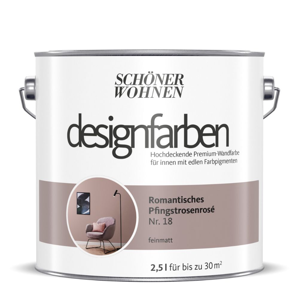 Schöner Wohnen Designfarbe, romantisches Pfingstrosenrose, 2,5L