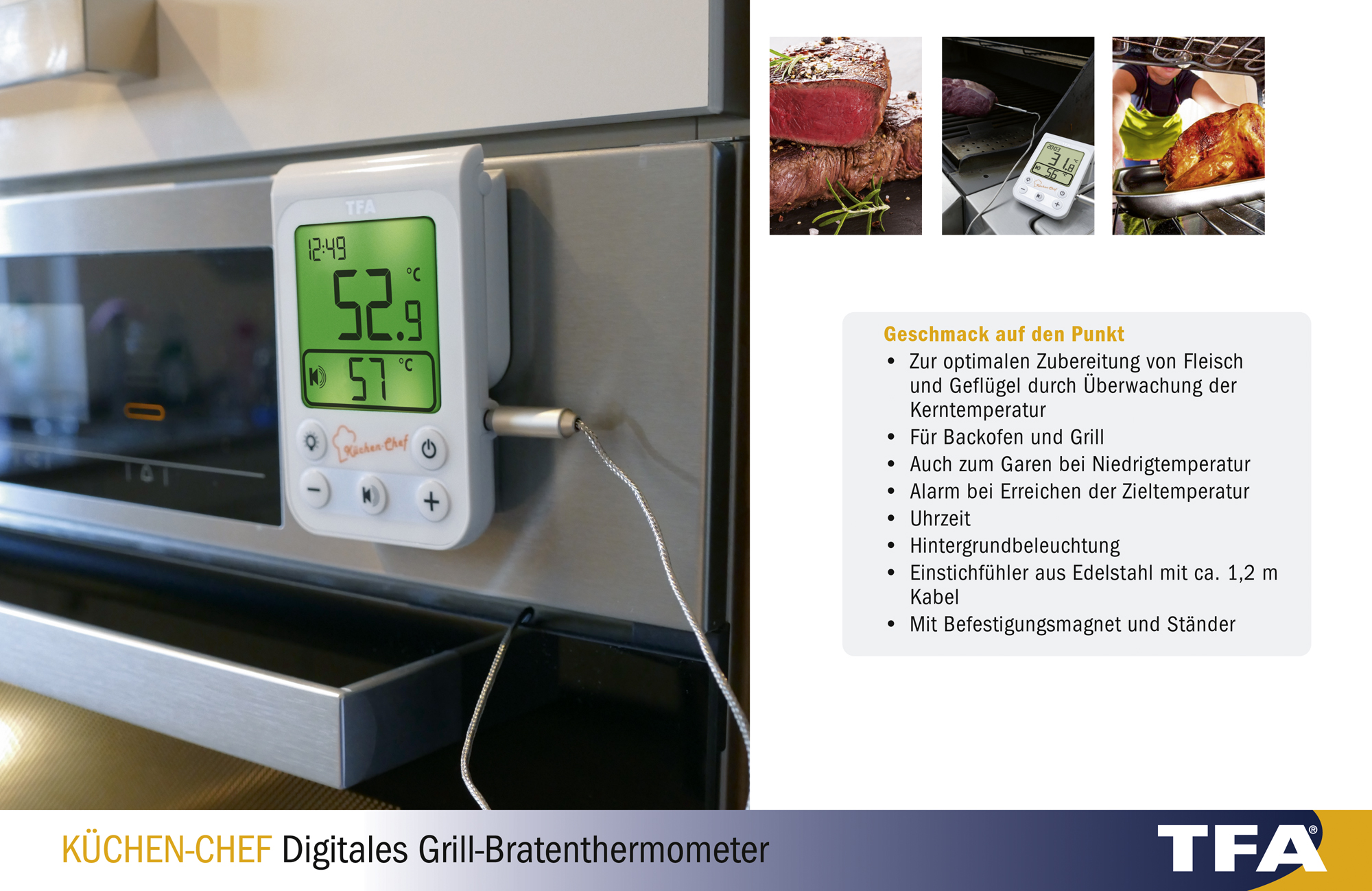 DOSTMANN GRILL-/ BRATENTHERMOMETER KÜCHENCHEF