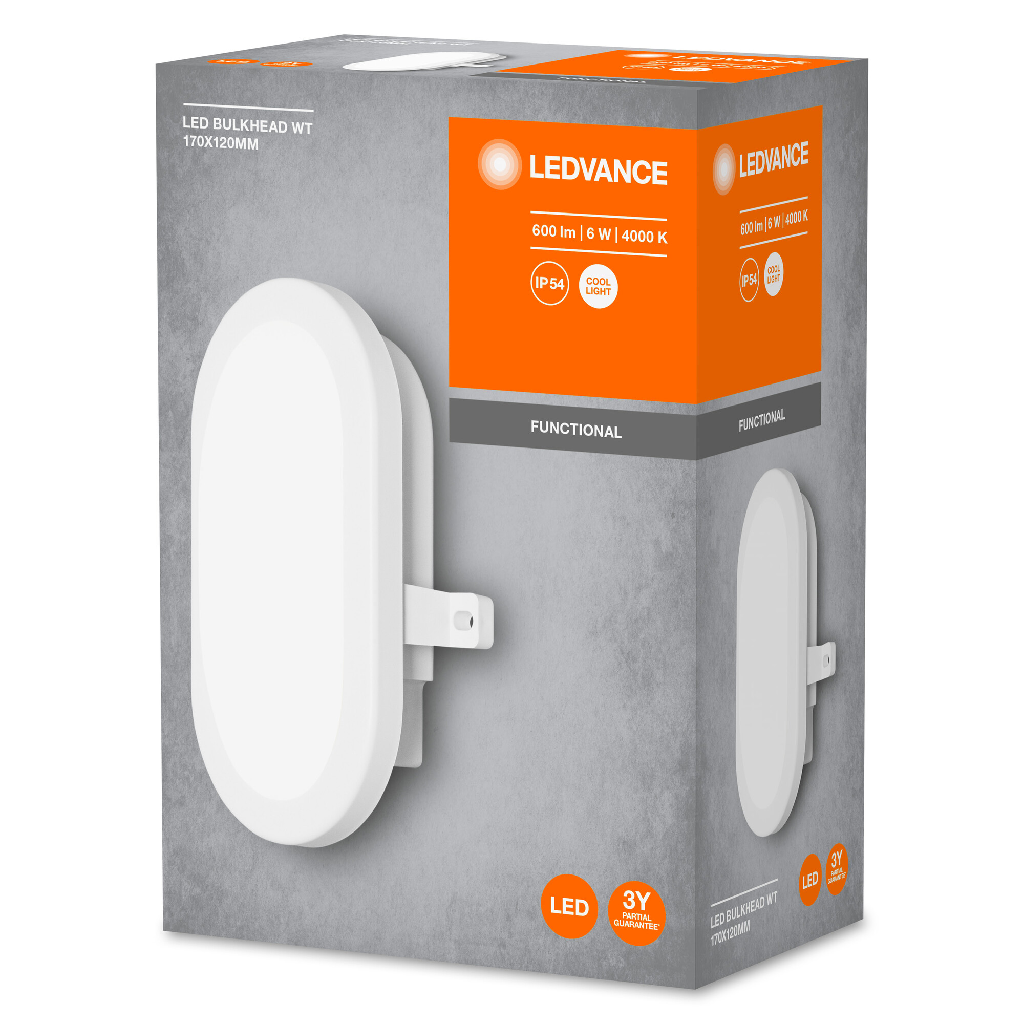 LEDVANCE Deckenleuchte LED Bulkhead, 6W, 4000K White