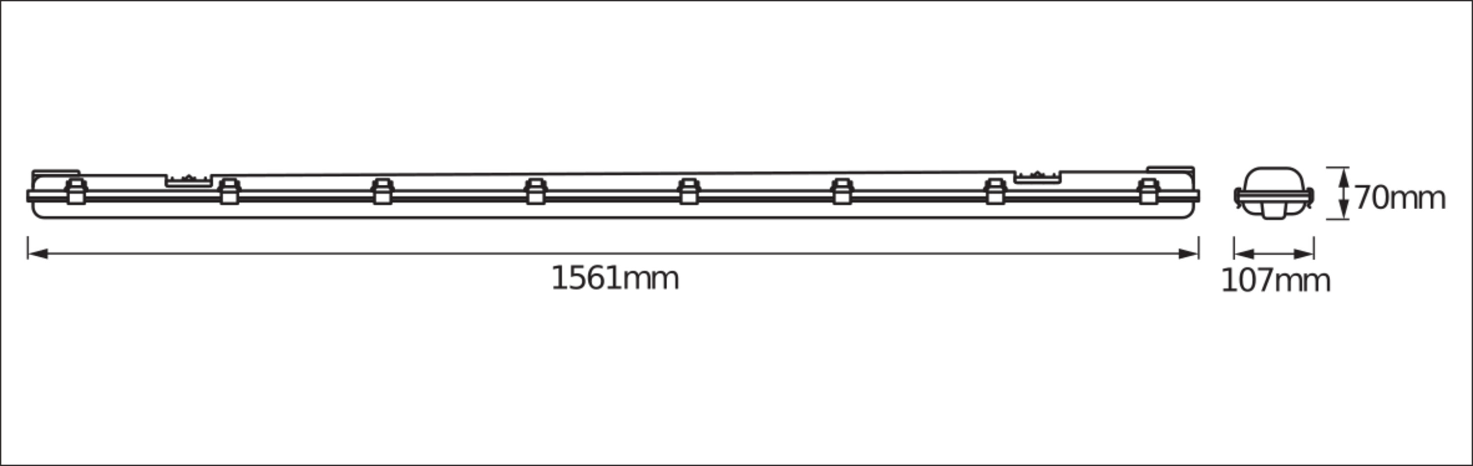 LEDVANCE Feuchtraumleuchte Submarine, 2 x 19W, 4000K