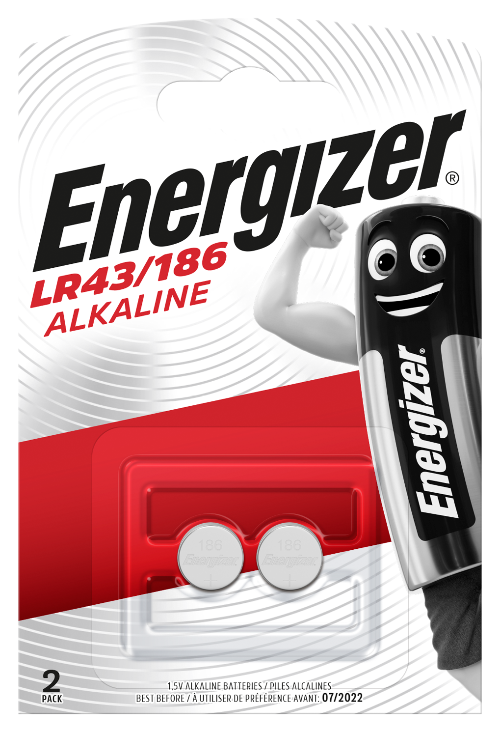 ENERGIZER KNOPFBATTERIEN LR43/186 1,5V 2 STÜCK