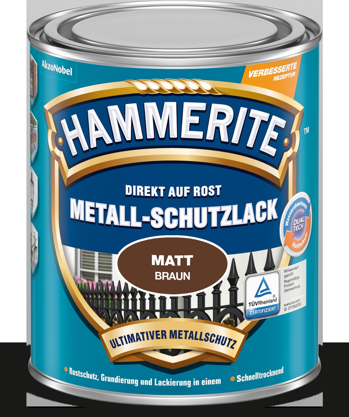 HAMMERITE METALL-LACK MATT BRAUN 750ML