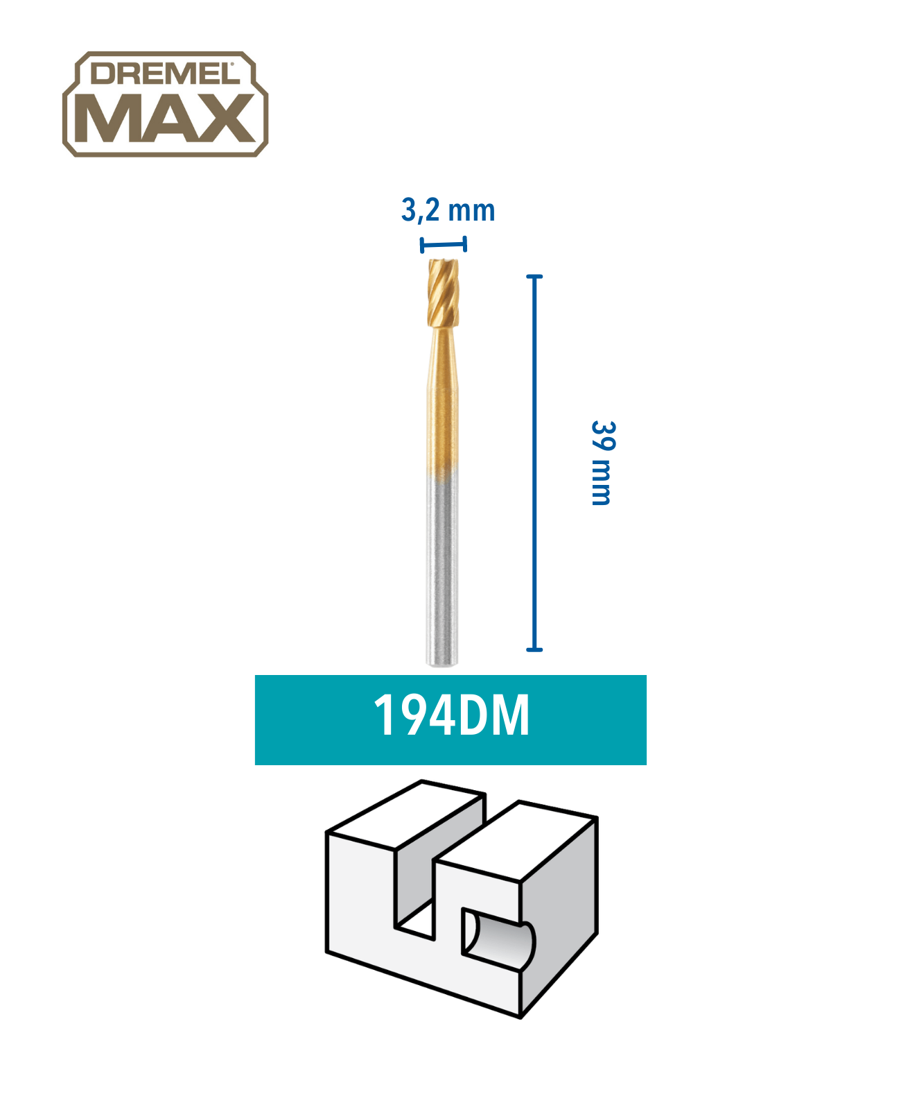 Dremel Hochgeschwindigkeits-Fräsmesser 194 MAX