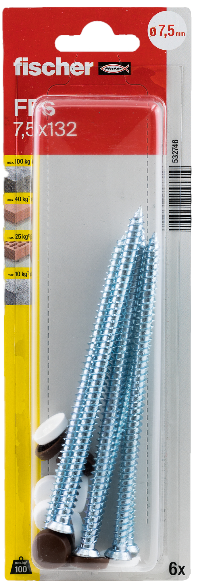 fischer Fensterrahmenschraube FFS 7,5 x 132 K (6)