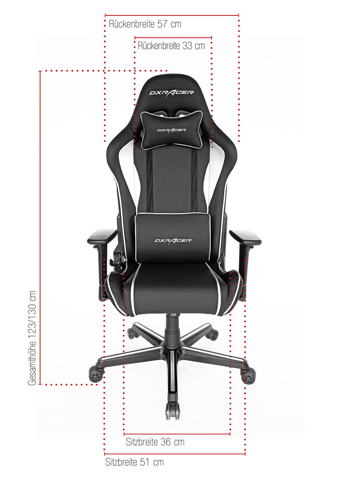 DX-RACER Gamingstuhl P08, schwarz-weiß