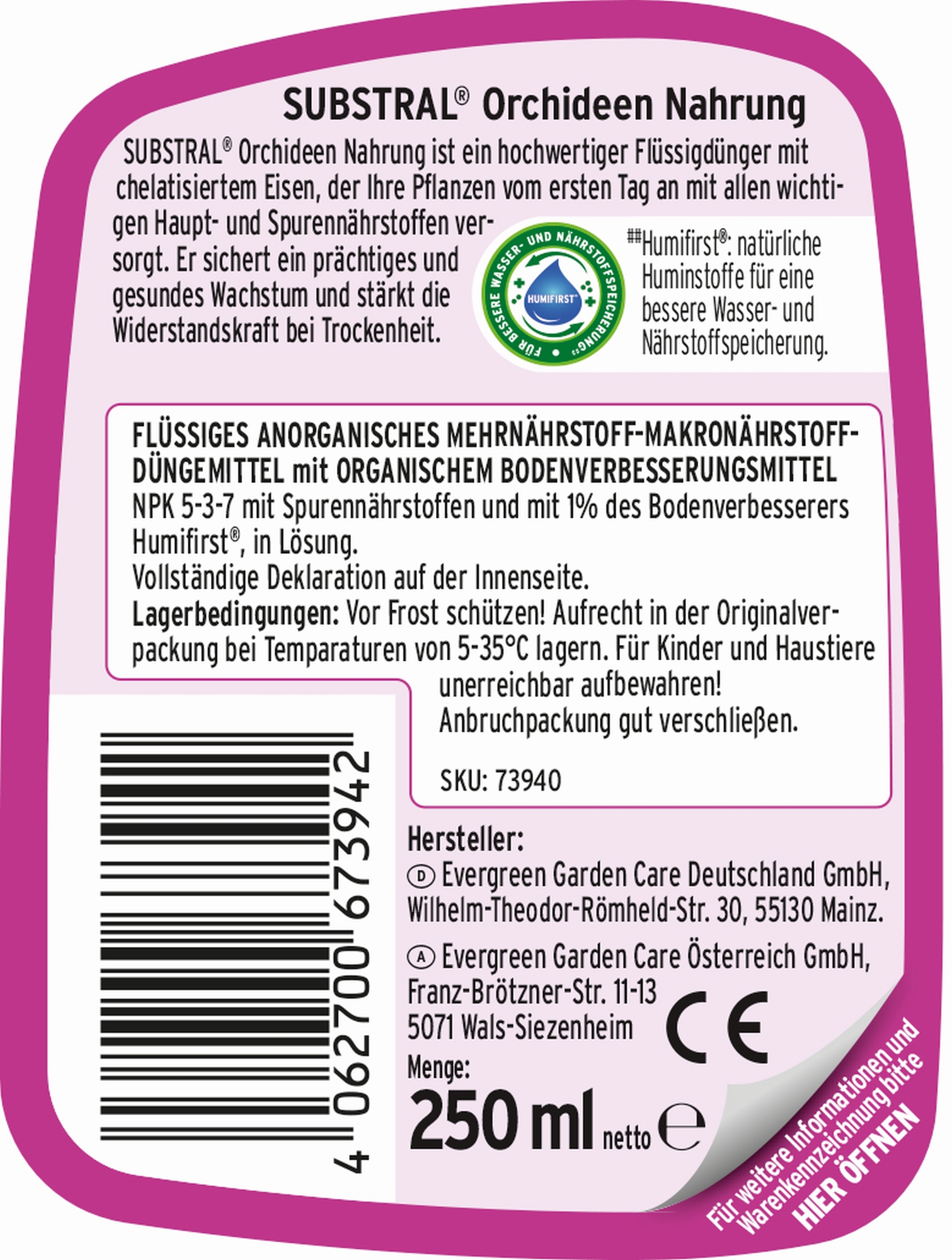 Substral Orchideen-Nahrung - 250 ml