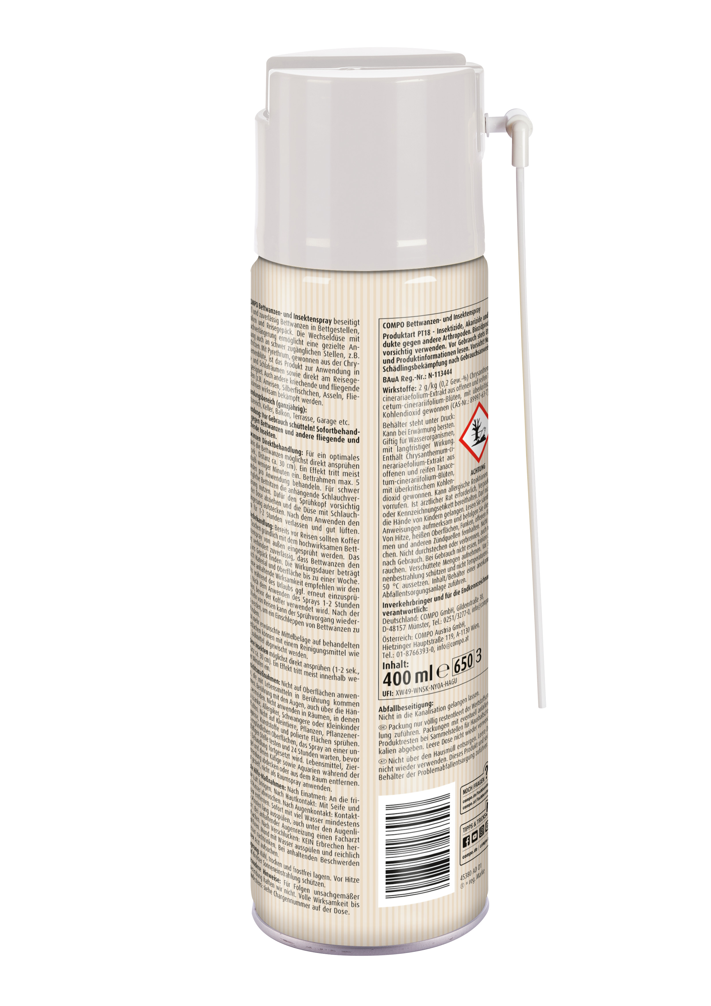 Compo Bettwanzen- und Insektenspray, 400 ml